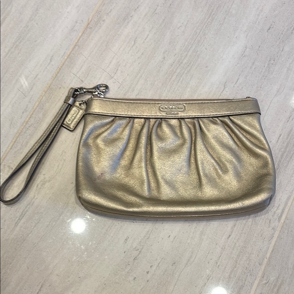 Coach Handbags - Coach Metallic Wristlet Clutch